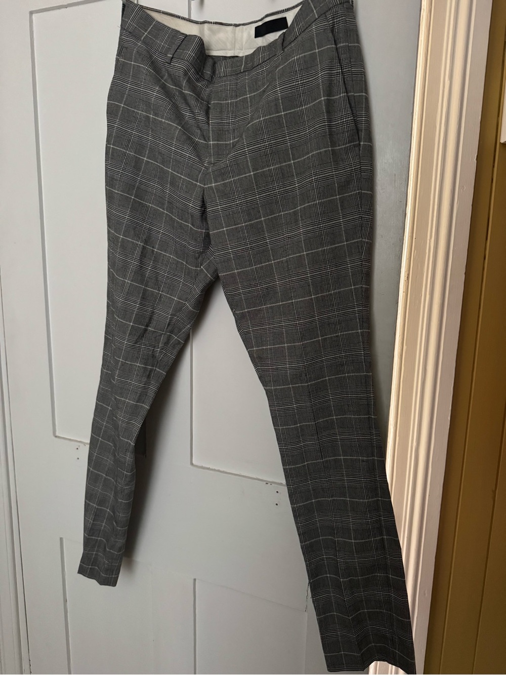 H&M Gray Plaid Slim Dress Pants